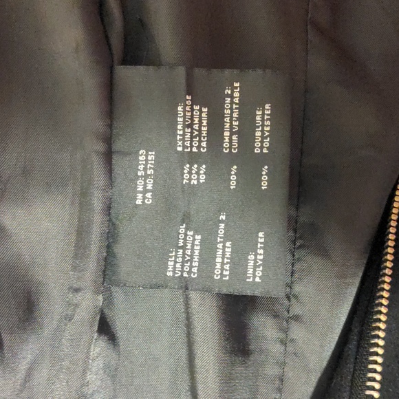 Andrew Marc Black Virgin Wool Cashmere Blend Leather Effect 10 - Picture 8 of 13